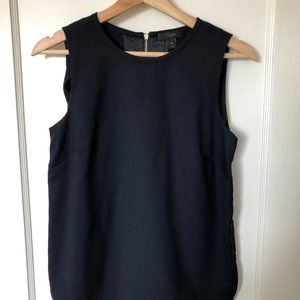 J Crew Sleeveless Shirt in Navy Blue